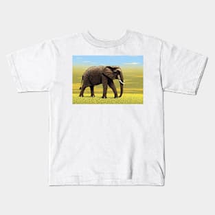 Elephant At Sunrise Kids T-Shirt